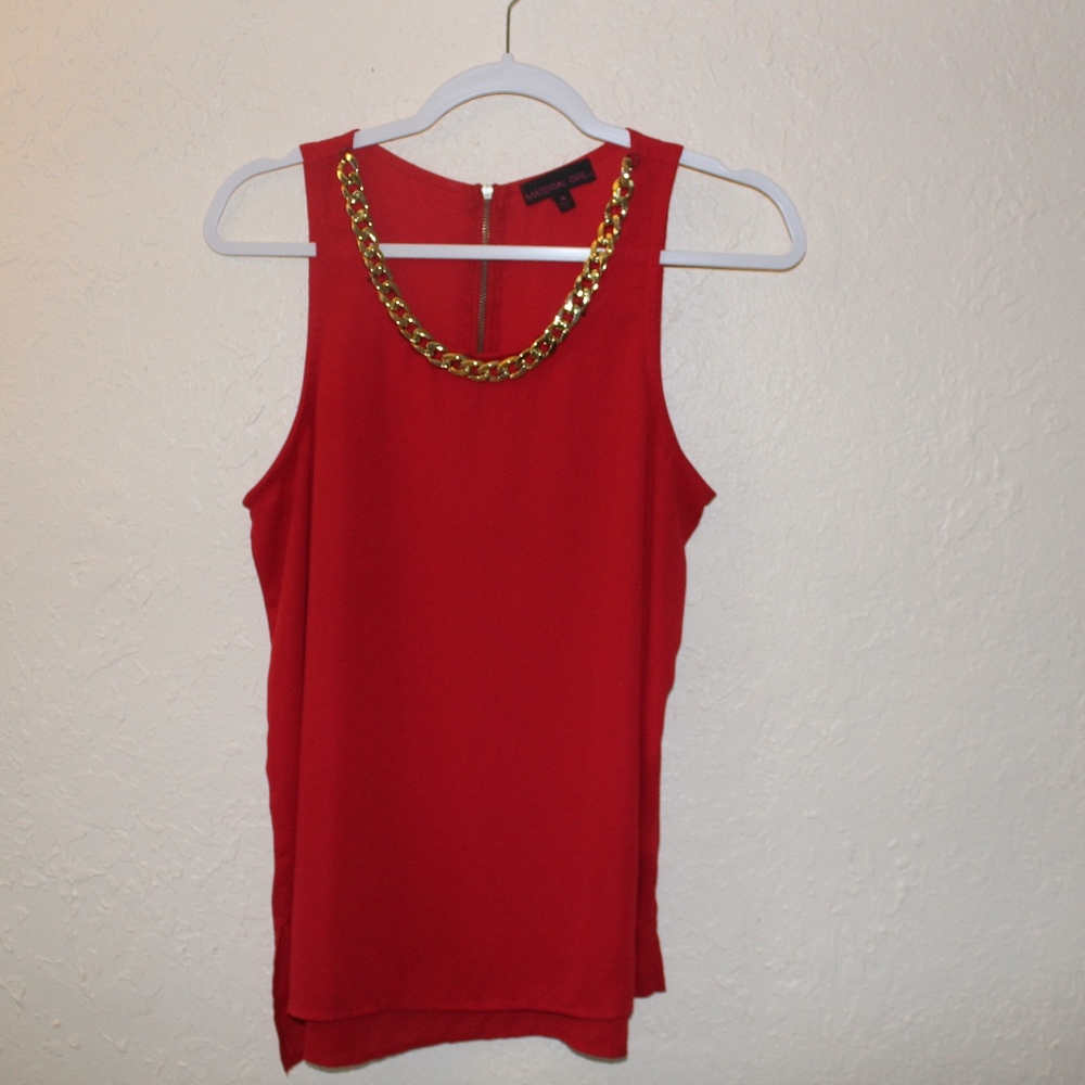 Material Girl Red Halter Top